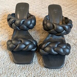 H&M Elegant Black Braided Sandals